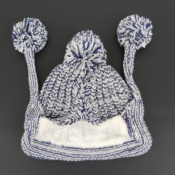 Women Grey Winter Peruvian Cover Ears Beanie Hat Ear Flaps Sherpa Snow main image 6